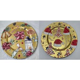 DKD Home Decor Centro Mesa Navidad Tradicional Dorado Rojo 33 x 2 x 33 cm (12 Unidades) Precio: 30.50000052. SKU: B19XM7HMH8