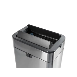 Maul Papelera PRME Acero Inoxidable 30 Litros Diseño Cuadrado Tapa Abierta Oficina Hogar