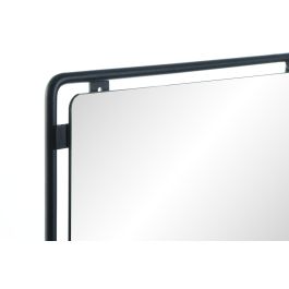DKD Home Decor Espejo Loft Negro de Metal con Perchero – Medidas: 72 cm Alto, 40 cm Ancho, 9 cm Fondo – Peso 4.25 kg