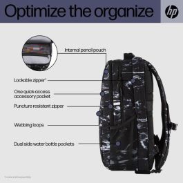 HP Campus XL Marble Stone Backpack - Mochila Antirrobo con Cremallera Bloqueable y Material Repelente al Agua