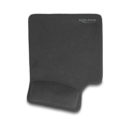 Delock Alfombrilla de Ratón Ergonómica con Gel para Zurdos - Negro, Reposamuñecas, Base Antiderrapante, 220 x 170 mm
