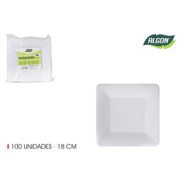 Set 100 Platos Cuadrados de Cartón Natural 18 cm Algon (10 Cajas) Precio: 28.78999948. SKU: B1D869F4YE