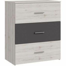 ADRIA ADRIAIRDK211J51 Cómoda 3 cajones Roble fresno Gris liso 75,2x41,3x89,7 cm