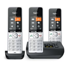 Gigaset COMFORT 500A trio Teléfono DECT/analógico con manos libres y contestador automático, Negro Plata Precio: 147.68999971. SKU: B1F4L9WJKS