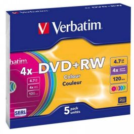 Verbatim Dvd+Rw, 4.7 grb, 4X, 5 Pack Slim Case, Superficie 5 Colores Precio: 8.59000054. SKU: S8419621