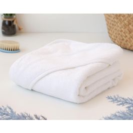 KioKids Toalla de Baño Bebé Bambú Ultra Suave con Capucha Termoclimática Oeko-Tex 76x76 cm Blanca 380 gr