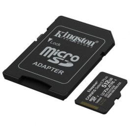 Kingston SDCS3/512GB Tarjeta de Memoria microSDXC Canvas Select Plus 512GB Clase 10 U3 V30 A1 150MB/s con Adaptador