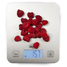 Domo Balanza de Cocina Electrónica DO9239W, Precisión 1g, Tara, Acero Inoxidable