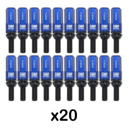 Omp OMPS09981207 Juego de 20 Tornillos con Protector de Aluminio Azul M12x1.5 Llave 17-19 Largo 28 mm