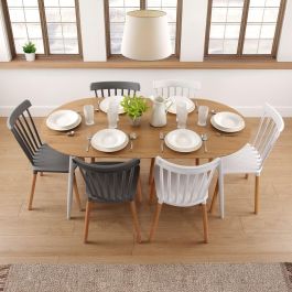 Versa Mesa Extensible Blanca Doinyo 80x75 cm, Madera MDF y Metal Versa Mesa Extensible Blanca Doinyo 80x75 cm, Madera MDF y Metal