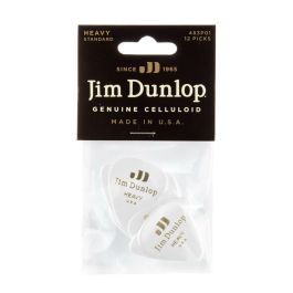 Dunlop 72 Púas Genuine Celluloid Classic Blanca - Heavy