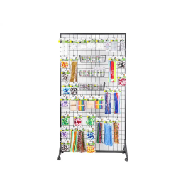 Liderpapel Expositor Metálico para Manualidades con 373 Unidades Surtidas, 40 Ganchos y 3 Bandejas