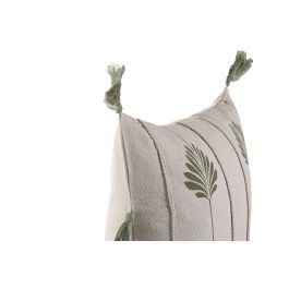 DKD Home Decor Cojín Boho de Algodón Natural y Verde 45 x 45 cm (2 Unidades)