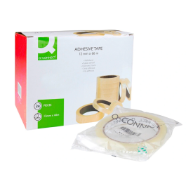 Q-connect Cinta Adhesiva Transparente Encelofanada 66 mt x 12 mm para Embalar