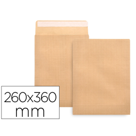 Liderpapel Bolsa Armado Kraft Envío Seguridad 260x360 mm Solapa Tira de Silicona 120 gr Caja 100 Unidades