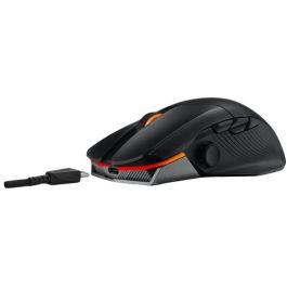 ASUS ROG Chakram X Origin Ratón Gaming Opto-mecánica Inalámbrico Bluetooth USB, 36000 DPI, 11 Botones Programables, Negro/Plata