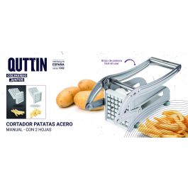 Quttin Cortador de Patatas de Acero con 2 Hojas - 26 x 9 x 12.5 cm (8 Unidades)