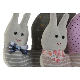 DKD Home Decor Sujetapuertas Shabby Gris Rosa Poliester 28 x 9 x 21 cm (2 Unidades)