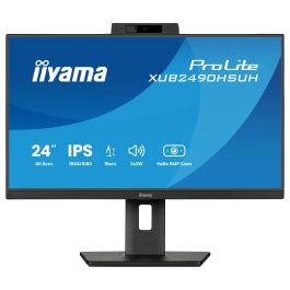 Iiyama Monitor 24" XUB2490HSUH-B2 Full HD IPS 75Hz 1ms con Altavoces, Webcam 5MP, HDMI, DisplayPort, USB, Altura Ajustable y Pivote