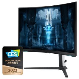 Samsung LS32BG850NPX Monitor Gaming 32 Pulgadas, 4K UHD, Mini-LED, Quantum HDR 2000, 240Hz, 1ms, Curvo 1000R, Freesync Premium Pro, G-Sync Compatible, Blanco