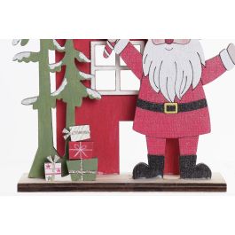 DKD Home Decor Decoración Navidad Tradicional Santa Rojo Gris Madera 4 x 20 x 15 cm (6 Unidades)