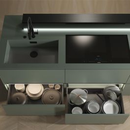 Emuca Cajón exterior Vertex 3D 60kg de altura 242mm, profundidad 500mm, Acero, Gris antracita