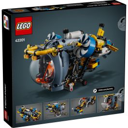 LEGO 42201 Submarino de Aguas Profundas Technic Set de Construcción con 3 Hélices y Brazo Extensible - Edad +9 Años