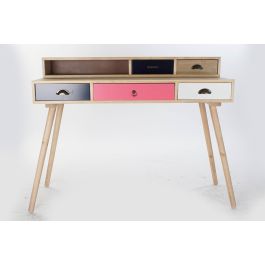 DKD Home Decor Escritorio Scandi Natural Blanco 120 x 50 x 98.5 cm