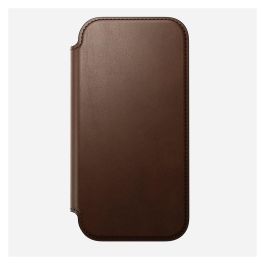 Nomad NM014209858 Folio de Cuero Moderno para Apple iPhone 17 Marrón - Compatible con MagSafe, Bolsillo para 3 Tarjetas, Protección hasta 2.4 m