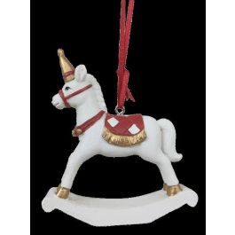 DKD Home Decor Figura Navidad Fantasía Caballo Resina 3.5x14x14 cm (2 Unidades)