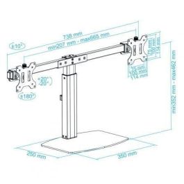 Soporte de Sobremesa para 2 Monitores TooQ DB1727TN-B/ Giratorio/ Inclinable/ hasta 6kg Soporte de Sobremesa para 2 Monitores TooQ DB1727TN-B/ Giratorio/ Inclinable/ hasta 6kg