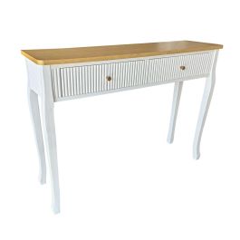 Versa Consola de 2 cajones Raiby 108 cm, madera MDF y pino, 30x79x108 cm