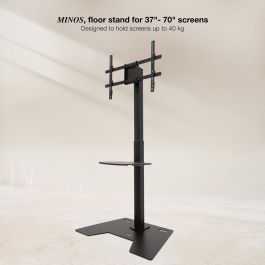 TooQ FS2284M-B Soporte de Suelo para TV de 37" a 70", Altura Regulable, Negro