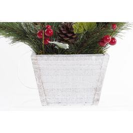DKD Home Decor Decoración Navideña Luminosa Tradicional LED, de MDF, Verde y Blanco, Medidas 25x25x33 cm (Pack de 2)