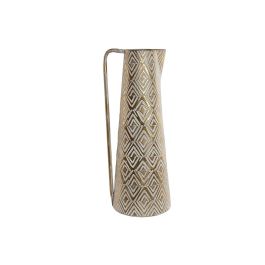 DKD Home Decor Jarrón Decorativo Moderno de Metal Dorado y Blanco con Asa - 24.5x24.5x66 cm Precio: 33.7900002. SKU: B1HQRTRJRV