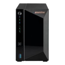 Asustor Drivestor 2 Pro AS3302T (Gen2) Servidor NAS 2 Bahías Quad-Core Realtek 1.7GHz, 2GB DDR4, 2.5GbE, RAID 0/1, Instalación Sin Herramientas, Compatible con Btrfs para ARM