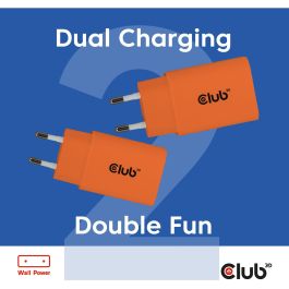 Club3D CAC-3023 Cargador USB-C 30W Lifestyle, 2 Unidades Naranja Retail