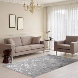 Home Deco Factory Alfombra Efecto Plata 120x170 cm Poliéster