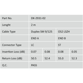 Digitus Cable Fibra Óptica LC a ST 2.00m Monomodo Duplex OS2 Amarillo