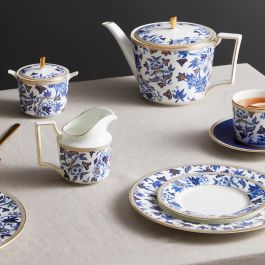 Wedgwood Tetera 1 L Hibiscus con Franjas de Oro de 22 Quilates Apta para Lavavajillas