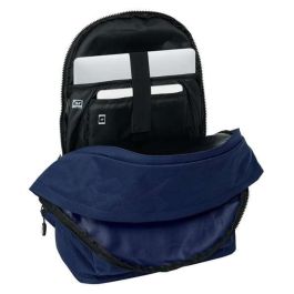 Safta Mochila Doble para Portátil 15,6" + USB Munich Básicos Marino 31x44x18 cm