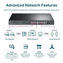 Switch Tp - Link Tl - Sg1218Mpe 16 Puertos Poe Switch Tp - Link Tl - Sg1218Mpe 16 Puertos Poe