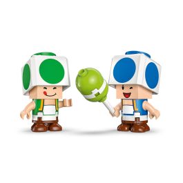 LEGO 72041 Fiesta En La Casa De Toad Super Mario con Figuras Toad Azul y Verde y Muebles Desmontables