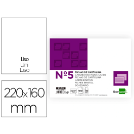 Liderpapel Ficha Lisa Nº5 160x220mm 180gr Paquete de 100 Unidades Precio: 4.49999968. SKU: B15LWXV6NK