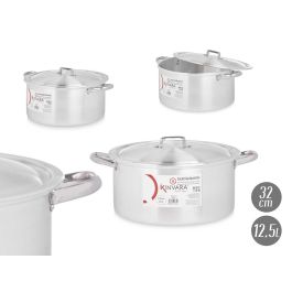 Cacerola de Aluminio Kinvara 32 cm 12,5 L - 44x35x19 cm, Plata, Apto Gas/Horno/Lavavajillas (3 Unidades) Cacerola de Aluminio Kinvara 32 cm 12,5 L - 44x35x19 cm, Plata, Apto Gas/Horno/Lavavajillas (3 Unidades)