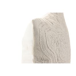 DKD Home Decor India 24 Cojin Boho Crudo 45 x 45 cm (2 Unidades) Bordado a Mano Algodon