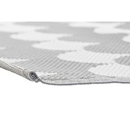 DKD Home Decor Alfombra de Poliéster con diseño de Ondas, Gris y Blanco, 210x150 cm (1 cm grosor), Pack de 2 DKD Home Decor Alfombra de Poliéster con diseño de Ondas, Gris y Blanco, 210x150 cm (1 cm grosor), Pack de 2