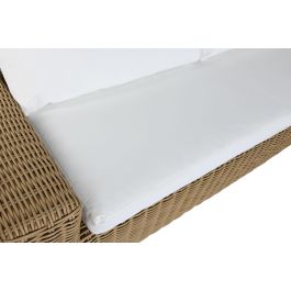 DKD Home Decor Sofá Terraza y Jardín Ratán Exterior Marrón Claro Beige 222 x 85 x 80 cm Set 4 Piezas