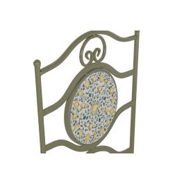 DKD Home Decor Mesa Terraza y Jardín Verde Amarillo Hierro Piedra Set 3 Piezas 60x71x60 cm