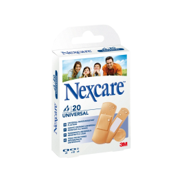 Nexcare Tira Protectora Impermeable Hipoalergénica para Heridas y Cortes, Plástico, Caja de 20 Unidades Surtidas